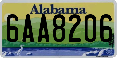 AL license plate 6AA8206