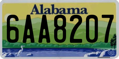 AL license plate 6AA8207