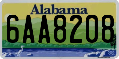 AL license plate 6AA8208
