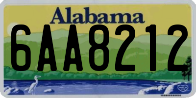 AL license plate 6AA8212
