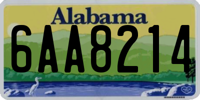 AL license plate 6AA8214