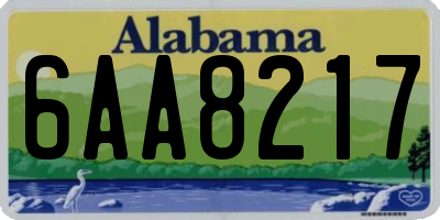 AL license plate 6AA8217