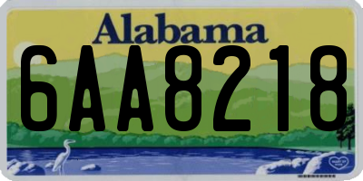 AL license plate 6AA8218