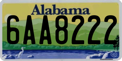 AL license plate 6AA8222