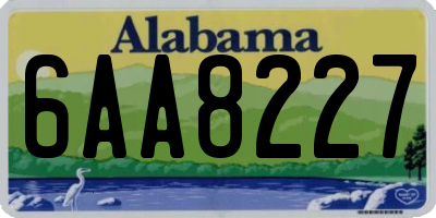 AL license plate 6AA8227