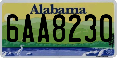 AL license plate 6AA8230