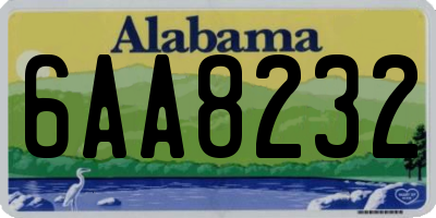 AL license plate 6AA8232