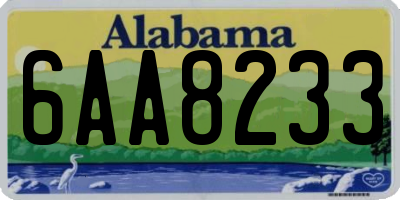 AL license plate 6AA8233
