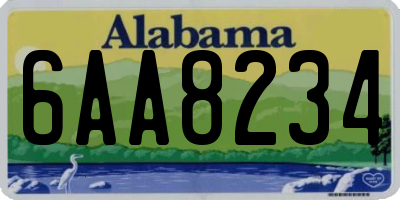 AL license plate 6AA8234