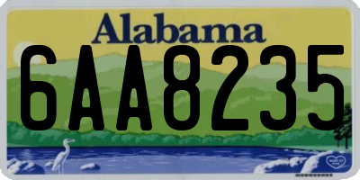 AL license plate 6AA8235