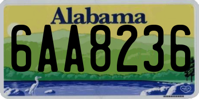 AL license plate 6AA8236