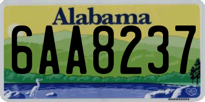 AL license plate 6AA8237