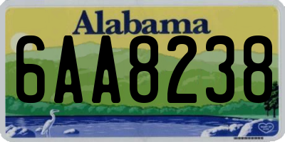 AL license plate 6AA8238