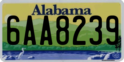 AL license plate 6AA8239