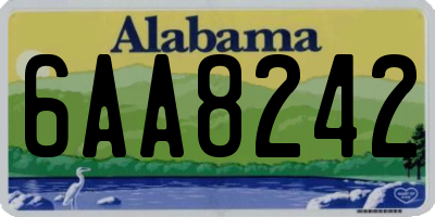 AL license plate 6AA8242
