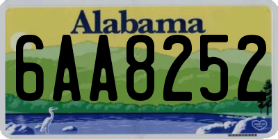 AL license plate 6AA8252