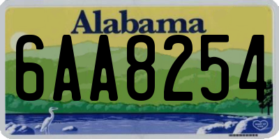 AL license plate 6AA8254