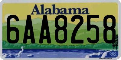 AL license plate 6AA8258