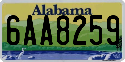 AL license plate 6AA8259