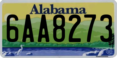 AL license plate 6AA8273