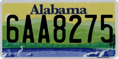 AL license plate 6AA8275