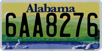 AL license plate 6AA8276