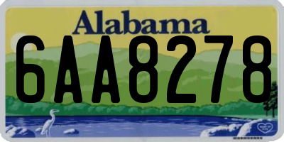 AL license plate 6AA8278