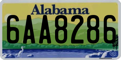 AL license plate 6AA8286