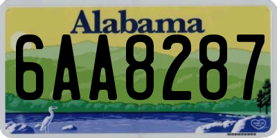 AL license plate 6AA8287