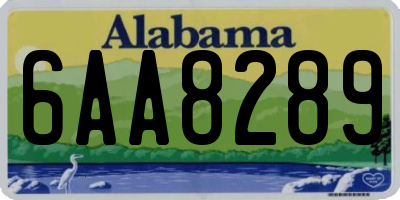 AL license plate 6AA8289