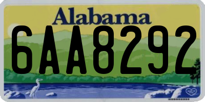 AL license plate 6AA8292