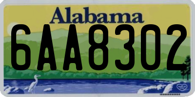 AL license plate 6AA8302