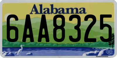 AL license plate 6AA8325