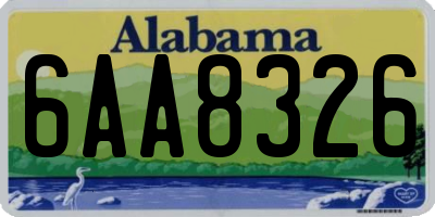 AL license plate 6AA8326