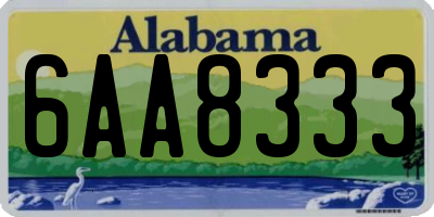 AL license plate 6AA8333