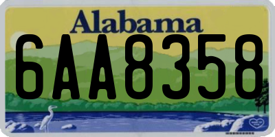 AL license plate 6AA8358