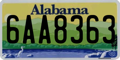 AL license plate 6AA8363