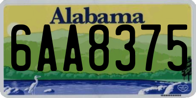 AL license plate 6AA8375