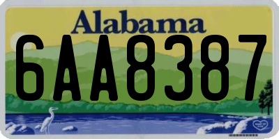 AL license plate 6AA8387