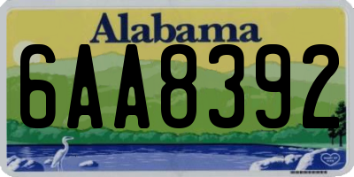 AL license plate 6AA8392