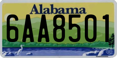 AL license plate 6AA8501
