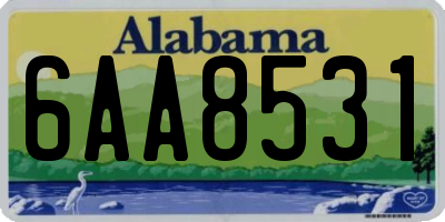 AL license plate 6AA8531