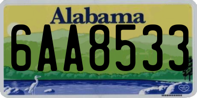 AL license plate 6AA8533
