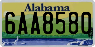 AL license plate 6AA8580