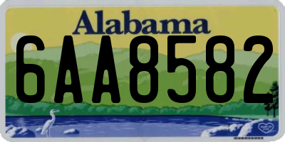 AL license plate 6AA8582