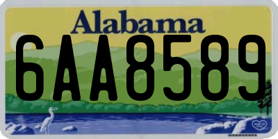 AL license plate 6AA8589