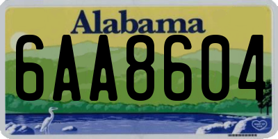 AL license plate 6AA8604