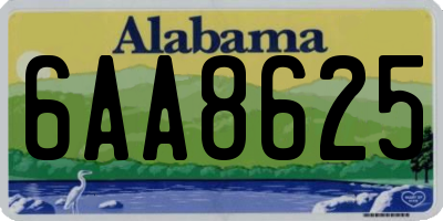 AL license plate 6AA8625