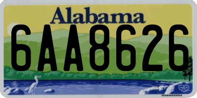 AL license plate 6AA8626