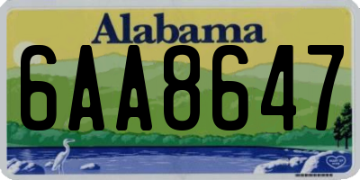 AL license plate 6AA8647